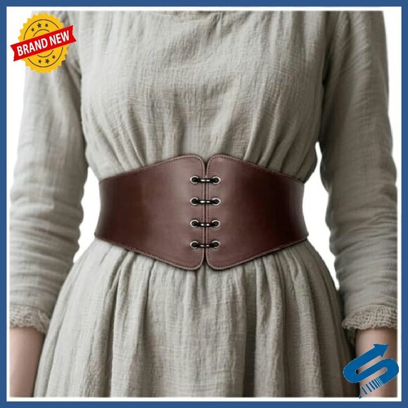 Medieval Leather Corset Belt Renaissance Cinch Belt Halloween Costume main image 4